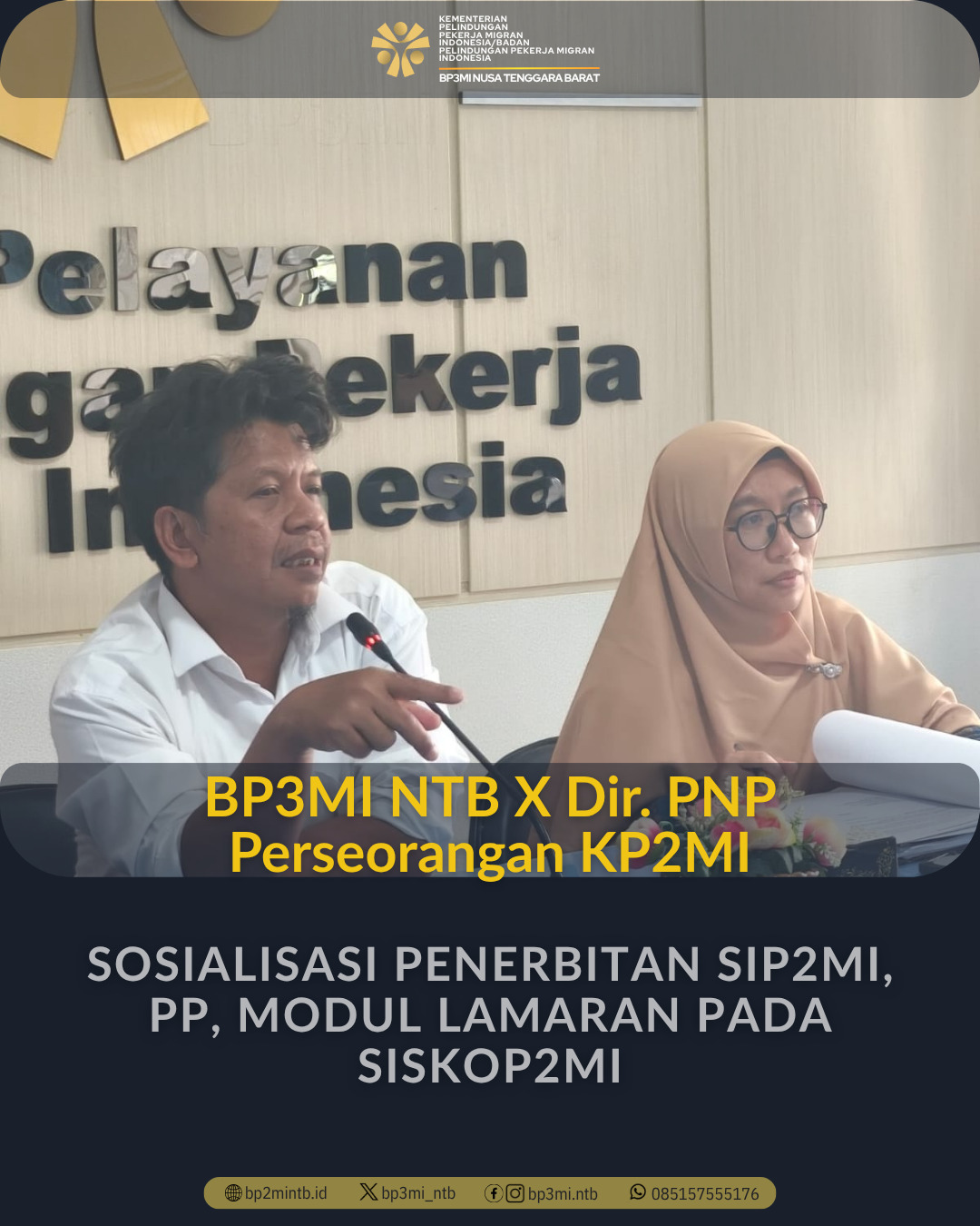 BP3MI bersama KP2MI Selenggarakan Sosialisasi SISKOP2MI kepada Pegawai