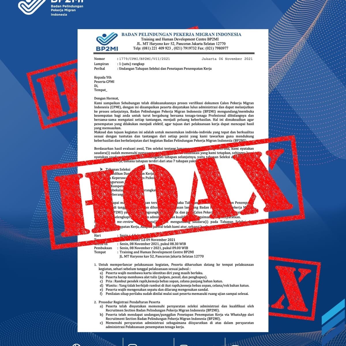 Waspada Akan Penipuan/Hoax Yang Mengatasnamakan BP2MI dan UPT BP2MI Daerah