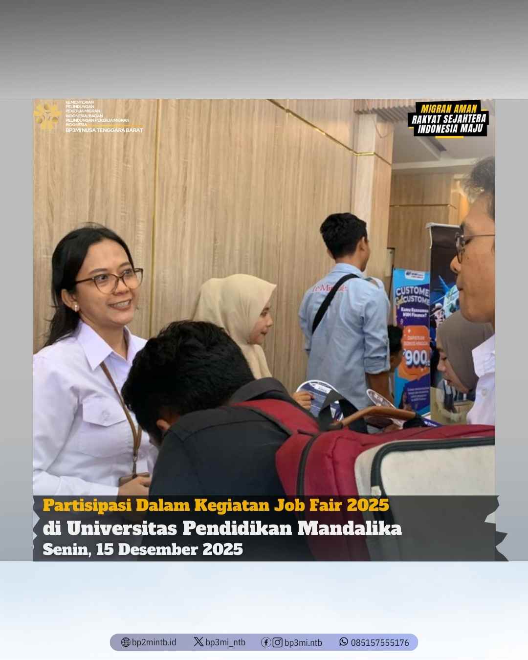 BP3MI NTB Hadiri Jobfair di Universitas Pendidikan Mandalika