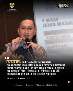 BP3MI NTB Menjadi Narasumber dalam Kegiatan Pencegahan TPPO di Wilayah Polda NTB