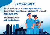 #NewsUpdate: Pengumuman Pendaftaran Penempatan Calon Kandidat PMI Perawat Program G to G Jerman Tahun 2021